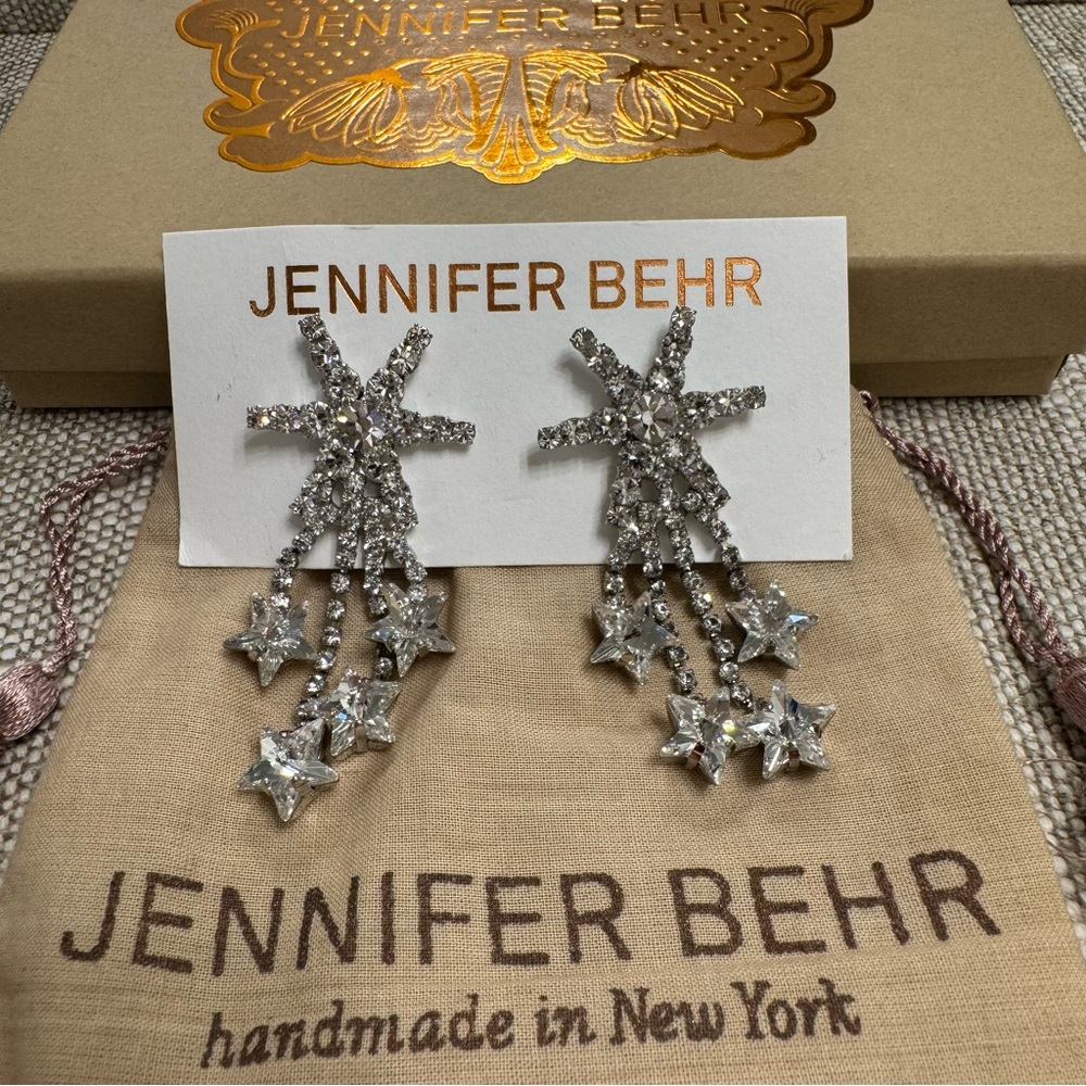 Jennifer Behr Rhiannon Star Earrings in Crystal - Picture 5 of 7